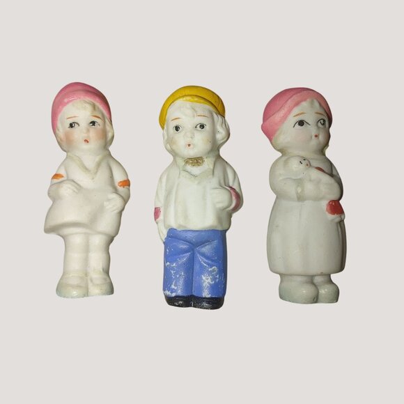 Dolls Figurines Japanese Penny Bisque Original Box 1930 Vintage Hand painted - Picture 6 of 10